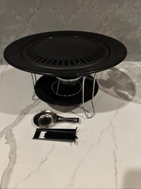 IKEA Portable Black Tabletop Grill with Fuel Tray